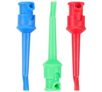SAFIGLE 3pcs Nylon Test Hook Clip Set for Multimeter and Automotive Inspection, Spring-loaded Welding Test Grabber Probes in Red, Blue, and Green for Electrical Testing
