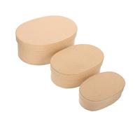 SAFIGLE 3Pcs Oval Kraft Paper Boxes Durable Containers for Wedding Favors Birthday Treats and Souvenir Packaging Compact and Handy Design