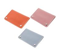 SAFIGLE 3pcs Portable Nail Drill Bit Organizer Bag with Snap Lock Protective Lined Interior Storage Case for Nail Techs in Blue Pink Orange Efficient Display and Easy Access