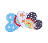 SAFIGLE 3pcs Rainbow Heart Shape Enamel Pins Cute Brooches for Clothing Backpacks Hats Scarves Multi Occasion Jewelry Accessories for Women