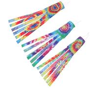 SAFIGLE 3pcs Rainbow Windsock Flags for Outdoor Garden and Balcony, Polyester Cloth Material Charming Tie-dye Design, Do Not Fade Easily and Can Fly the Wind, for Parade and Holiday