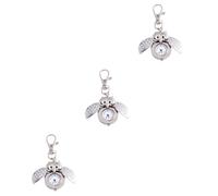 SAFIGLE 3pcs Retro Owl Shape Pocket Watch Cute Cartoon Design Arabic Numbers Portable Key Chain for Easy Carrying Families and Friends