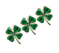 SAFIGLE 3pcs Shamrock Jewelry Leaf Clover Brooch Pin Irish Brooch Emerald Leaf Lapel Pin for Women Lucky for Holiday