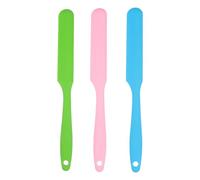 SAFIGLE 3pcs Silicone Wax Spatulas Non-stick Reusable Waxing Applicator Sticks for Hair Removal with Separated Handle and Hook Design Multi-color Body Waxing Tools