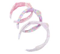 SAFIGLE 3pcs Sparkly Sequin Headbands for Women and Comfortable Knotted Hairbands with Dazzling Texture Stylish Party Accessories White Pink