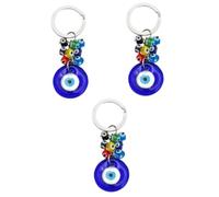 SAFIGLE 3pcs Turkish Evil Eye Keychain Protective Amulet Hanging Ornament for Key Holder Distinctive Eye Design for Mother Day Valentine Day Christmas