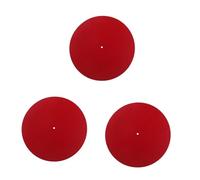 SAFIGLE 3pcs Turntable Platter Mat Anti-static Wool Pad for Vinyl Record Players Diameter Red Non- Design for Optimal Playback Control Compatible All Standard Turntables