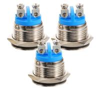 SAFIGLE 3pcs Wired Door Bell Button Replacement Pack with Illuminated Design and Easy Installation, 16mm Round Nickel-Plated Copper Metal Push Buttons for DIY Upgrades and Home Improvement