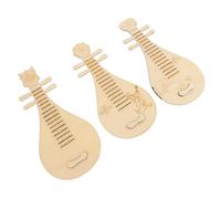 SAFIGLE 3pcs Wooden Chinese Style Lute for DIY Hand-painted Musical Instruments Craftsmanship Creative Educational Gift for Developing Drawing and Music Skills