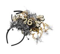 SAFIGLE 3pcs Year Headbands Sparkly Black Gold Glitter Party Hairbands with Sequins Stars for Year's Eve Celebrations Comfortable Lightweight Festive Accessories for Stylish Holiday Events