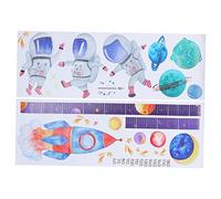 SAFIGLE 3sets Boys and Girls Height Chart Removable Astronaut Growth Chart Sticker for Decor Space Theme Measure Sticker for Kindergarten Wall