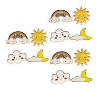 SAFIGLE 3sets Cartoon Decorative Badges Brooches Sun Cloud Rainbow Design for Clothing Accessories Random Style for Everyday Wear and Special Occasions 4pcs*3