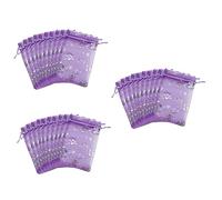 SAFIGLE 3sets Drawstring Present Bags Gilded Gauze Storage Pouches for Jewelry Candy for Parties Festivals Weddings Design for Memorable 100pcs*3