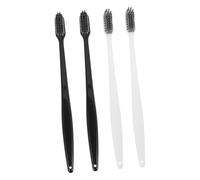 SAFIGLE 4 Pcs Bamboo Charcoal Toothbrush with Soft Bristles and Comfortable Non Slip Handle Includes Protective Head Box Oral Care for Adults Black and White Styles