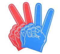 SAFIGLE 4 Pcs Giant Foam Fingers for Sports Events Wear Resistant EVA Cheerleading Props in Red Blue Large Slip Design Football Party Favors for Team Cheering and Game Day Use