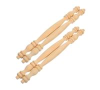 SAFIGLE 4 Pcs Solid Wood Spindles with Roman Column Head Design Unpainted Unfinished Decorative Balusters for Home Restaurant Furniture Repair and Crafting Wooden Decorations for Cabinets