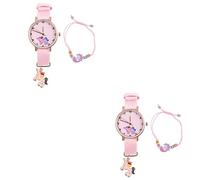 SAFIGLE 4 Pcs Unicorn Pattern Watch Bracelet for Boys and Girls Girls Adjustable Strap Time Teaching Accessory Durable and Fashionable