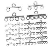 SAFIGLE 40Pcs Alloy Charms for Bracelet Making DIY Jewelry Pendants Connection Bracelets Necklaces Craft Accessories with Antique Silver Finish Mixed Double Triple Quadruple and Quintuple