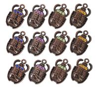SAFIGLE 40pcs Antique Egyptian Beetle Charm Pendants Mixed Colors Jewelry Making Supplies for Bracelets Necklaces Earrings DIY Crafts