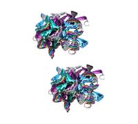 SAFIGLE 40pcs Creative Sequin Mermaid Keychain Colorful Bag Pendant Decorations for Girls for Birthday Party Favors Backpacks and Rosy Dark Green