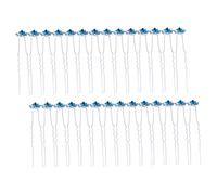 SAFIGLE 40Pcs Rhinestone Rose Hair Pins Elegant Bobby Pins for Bridal Special Occasions Decorative Hair Accessories Versatile Hair Decor for Women Lake Blue Color