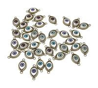 SAFIGLE 40Pcs Vintage Alloy Eye Shape Charms Pendants for Bracelet Necklace Earring Jewelry Making DIY Craft with Double for Easy Stringing