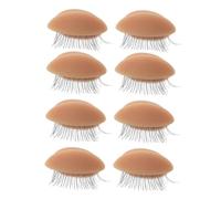 SAFIGLE 4Pairs Detachable Eye Mold for Eyelash Grafting Practice Skin Like Salon Training Tool Durable Soft Eyelid Pads for Lash Extension Techniques Chic Light Brown Design