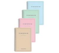SAFIGLE 4pcs A5 Student Notepads with Lined Pages, Spiral Coil Notebooks in Blue, Yellow, Pink, and Green, Multipurpose Planning Handbook and Diary Notepad for School and Office Use