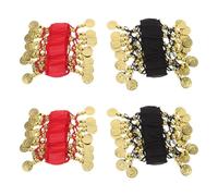 SAFIGLE 4pcs Adjustable Belly Dance Anklet Bracelet for Women with Chiffon Material Offering Unrestricted Movement for Dance Practices and Parties Accessories