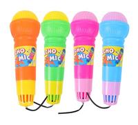 SAFIGLE 4pcs Assorted Color Plastic Echo Microphone for Kids, Handheld, Compatible with Karaoke Machine, Auxiliary 3.5 mm Jack