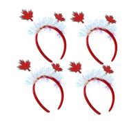 SAFIGLE 4pcs Autumn Maple Leaf Headband Glittery Thanksgiving Hair Accessory for Harvest Festival Celebrations Lightweight and Compact Design for Canadian National Day and Autumn Parties