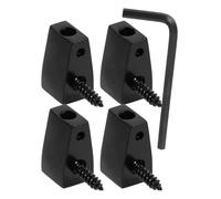 SAFIGLE 4pcs Black Locking Nut for Headless 4-string Bass Guitar with Wrench, String Lock Retainer Replacement for Electric Headless Bass Parts