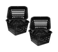 SAFIGLE 4pcs Black Plastic Hydroponic Plant Pots with Root Control and Easy to Grab Features, Suitable for Growing Plants and Vegetables in Hydroponics and Garden Balcony Settings