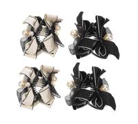 SAFIGLE 4pcs Bow Claw Clips for Women Lightweight Secure Grip Hair Accessories Vintage Bowknot Design Compact Travel-friendly Hair Clips for Stylish Bun Hairpieces