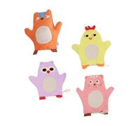 SAFIGLE 4pcs Boy Girl Mud Bath Gloves Animal-Design Rubbing Back Towels for Boys and Girls Practical Showering Gloves Bathroom Accessory Exfoliating Mitt for Body for Bath Wash Style