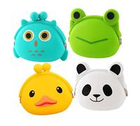 SAFIGLE 4Pcs Cartoon Silicone Coin Wallets Earphone Bags for Random Styles Durable Adorable Purses for Organizing Items for Boys