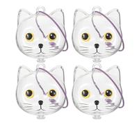 SAFIGLE 4pcs Cat Hair Memorial Keychain Set Portable Plastic Pet Hair Keepsake Pendant for Cat Remembrance and Traveling Versatile Memorial Display for Animal Lovers Random Color