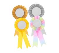 SAFIGLE 4pcs Celebration Rosette Ribbons Set Vibrant Birthday Prize Ribbons for Recognition and Festive Events Durable Material Energetic Design for Any Occasion