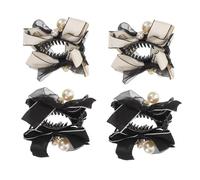 SAFIGLE 4pcs Claw Clips For Thick Hair: Bowknot Hair Claw Clips Girls And Women - French Bow Hairpins For Bun And Ponytail Styling