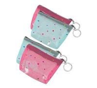 SAFIGLE 4pcs Clear Coin Purses Small Wallets for Women with Zipper Retro Flower Print Change Pouch Compact and Portable Ladies Clutch for Travel Shopping Everyday Use Random Color