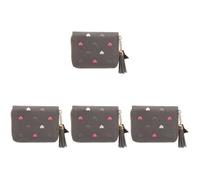 SAFIGLE 4pcs Compact Zipper Purse for Women Cute Small Wallet Grey Versatile Holder Bag for Change Cards Essentials for Everyday Use and Special Occasions