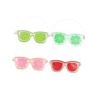SAFIGLE 4pcs Cooling Gel Eye Masks Fruit Style Ice Eye Masks for Puffiness Relief Ergonomic Design for Comfortable Fit Reusable Cold Compress for Refreshing Relaxation