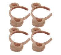 SAFIGLE 4pcs Cute Bear Ears Headbands for Cosplay and Parties Hairband for Women Secure Fit for Active Movements for Daily Wear and Makeup Adorable Accessory Outfit