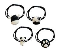 SAFIGLE 4Pcs Cute Hair Bands for Elastic Decorative Ponytail Holders for Parties Special Occasions Durable Portable Hair Accessories Adorable Animal Design Black