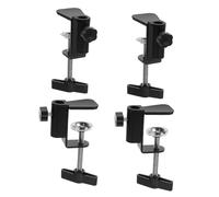 SAFIGLE 4pcs Desktop Mount Clamp Heavy-duty Metal C-clamp with Rotating Holder for Microphone Camera Monitor Tablet Desk Edge Support for Office Workshop Study