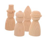 SAFIGLE 4pcs DIY Wooden Peg Dolls Unfinished Wood Crafts for Painting and Graffiti Small Natural Wooden Dolls for Creative Art Projects and Adults Hand-paintable Peg Puppet Figures