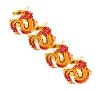 SAFIGLE 4pcs Dragon-shaped Napkin Rings Unique Chinese Year Dragon Design Table Napkin Buckles for Wedding Family Dinner Valentine's Day Party Decor