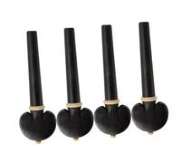 SAFIGLE 4pcs Ebony Wooden Cello Pegs Vintage Black Shaft Handle Solid Wood Musical Instrument Accessories for String Fixing and Sound Enhancement
