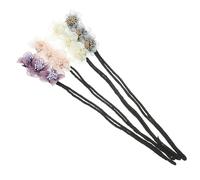 SAFIGLE 4pcs Flower Hair Bun Maker Set with Elastic Bands Donut Bun Hair Styling Tools for Girls for Updo and Braiding