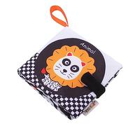SAFIGLE 4pcs Funny Cloth Book and Feel Early Learning Toy for High Contrast and Animal Design Washable and Tear Resistant for Language Development and Imagination